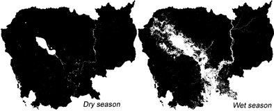 minimum and maximum water area images