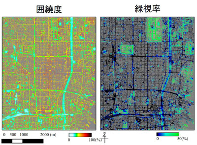 Enclosure index and GSR estimated from airborne LiDAR data and aerial photograph