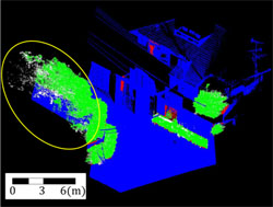 Vegetation automatically extracted from terrestrial LiDAR data